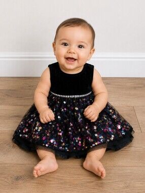 3-6 Months girls Black Dress